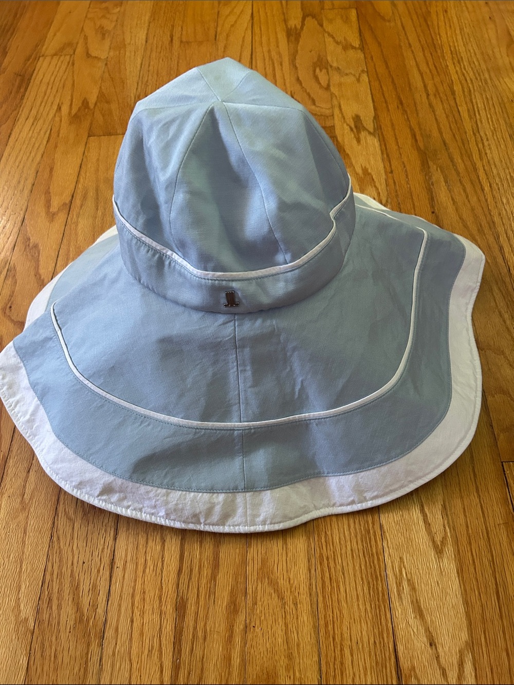 Lanvin en Bleu Cloche Hat - Blue/White  Wide Brim Sun Hat